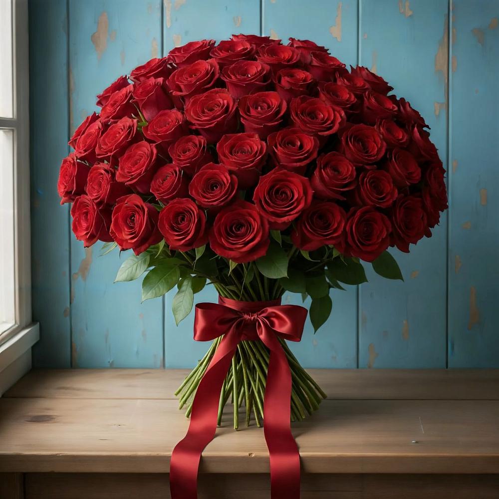 Букет Красные розы Блэк Меджик в Беслане