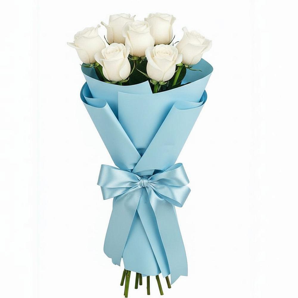 Букет 7 белых роз Проуд в Беслане