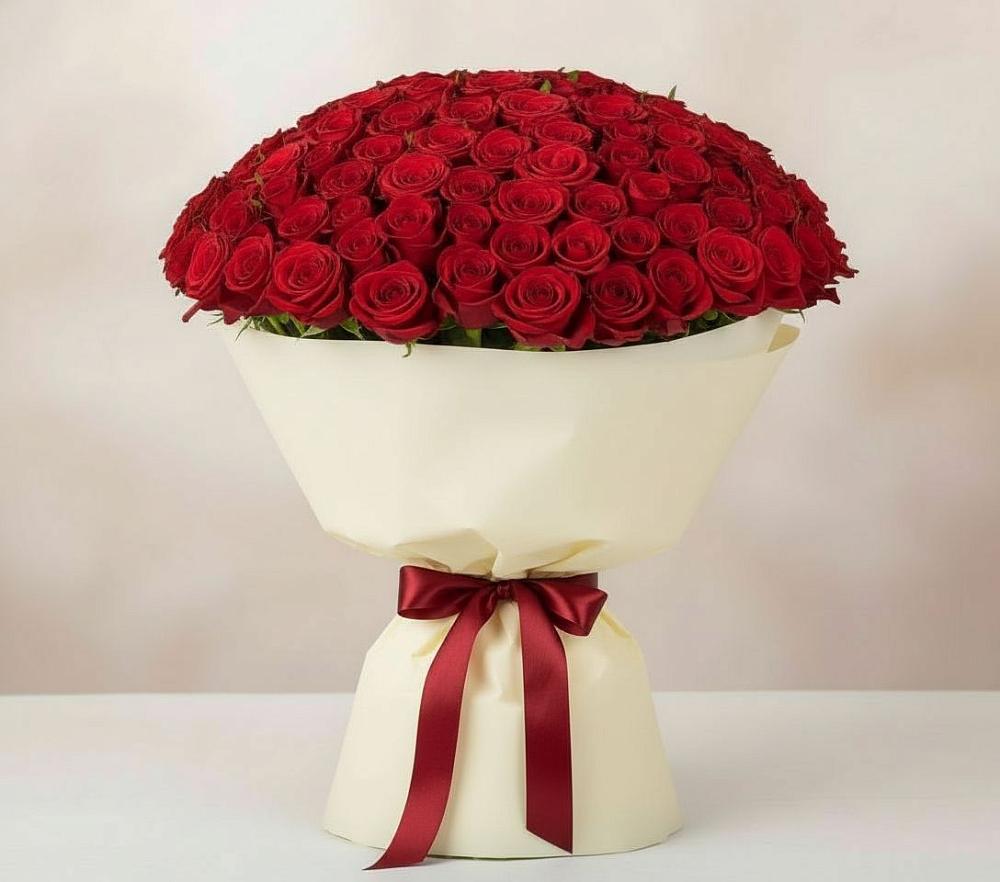 Букет 101 Красная роза Милано в Беслане