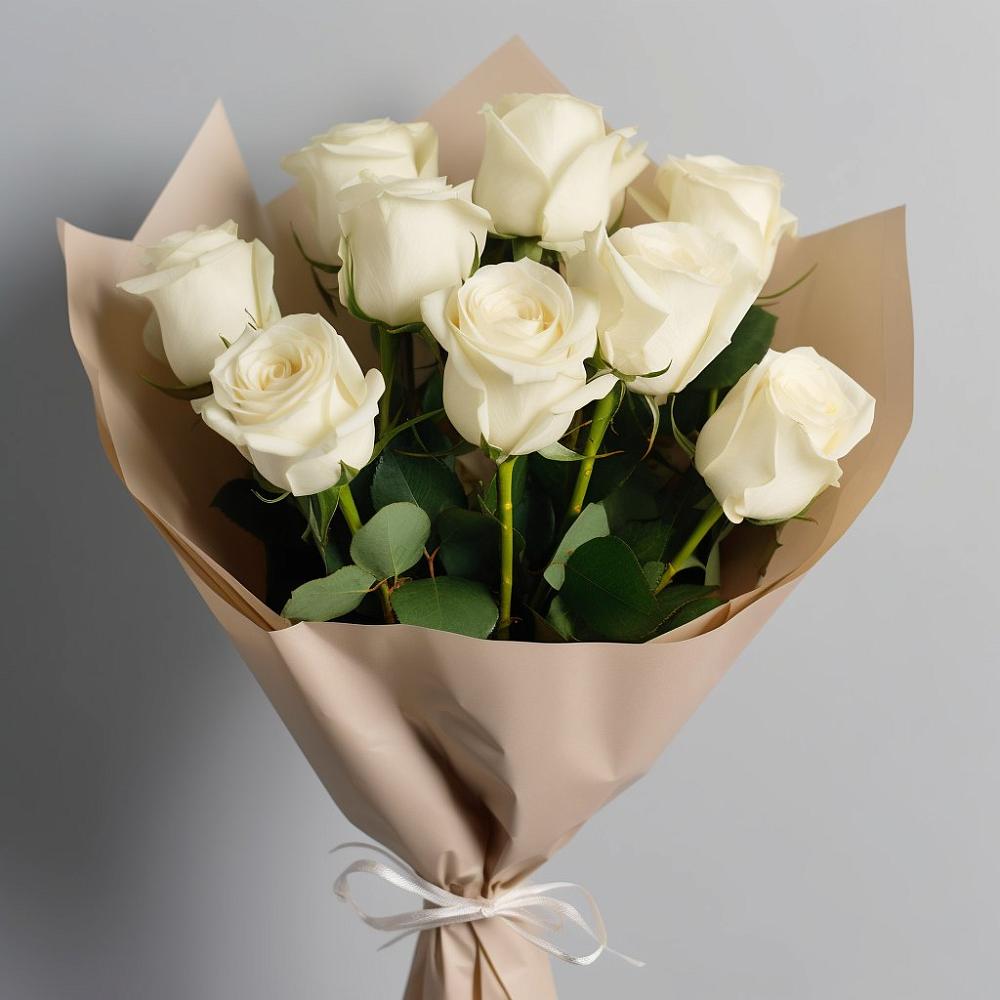 Букет 9 Белых роз Эдлесс Лав в Беслане