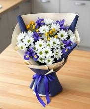 Букет цветов из:  Розы, Ирисы и Хризантемы в Беслане