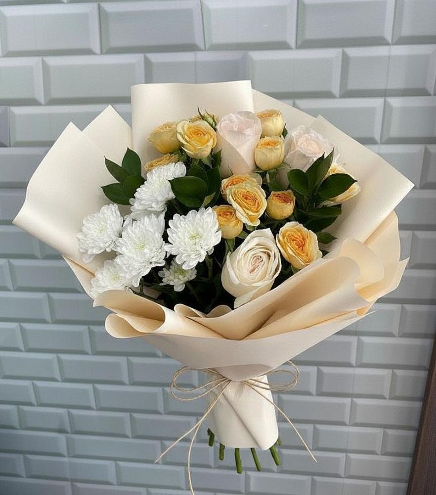 Букет цветов из: Розы и Хризантемы в Беслане