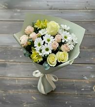 Букет цветов из:  Альстромерии, Розы и Хризантемы в Беслане
