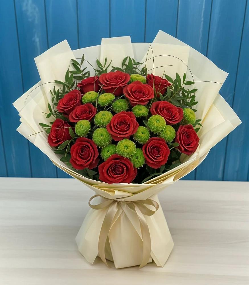 Букет цветов из: Розы и Хризантемы в Беслане