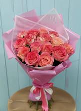 Букет 15 Розовых роз Равель в Беслане